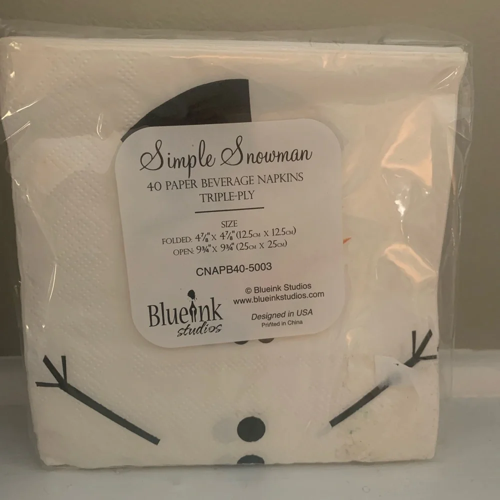 NWOT Simply Snowman Design Paper Napkins